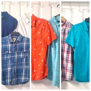 LOT OF SEVEN Men's sz Small short sleeve button up shirts